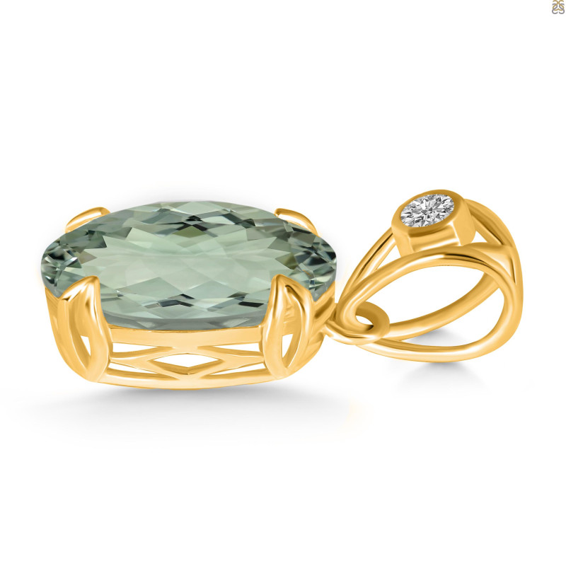 Green Amethyst Pendant GRA-RDP-745-V-LOOP.