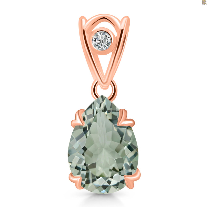 Green Amethyst Pendant GRA-RDP-746-V-LOOP.