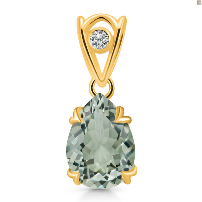 Green Amethyst Pendant GRA-RDP-746-V-LOOP.