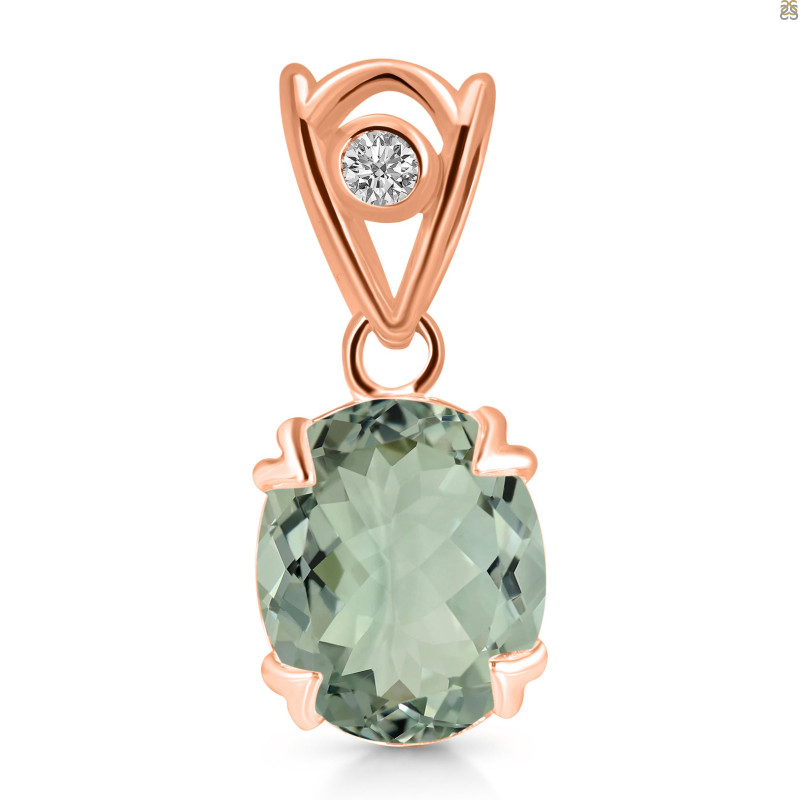 Green Amethyst Pendant GRA-RDP-749-V-LOOP.