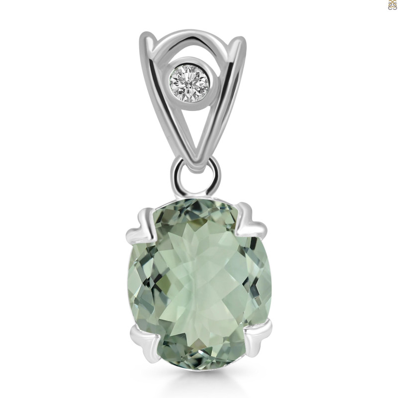 Green Amethyst Pendant GRA-RDP-749-V-LOOP.