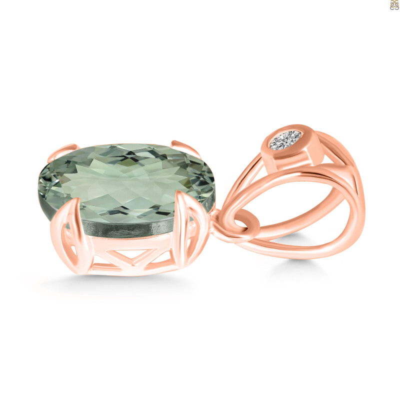 Green Amethyst Pendant GRA-RDP-749-V-LOOP.