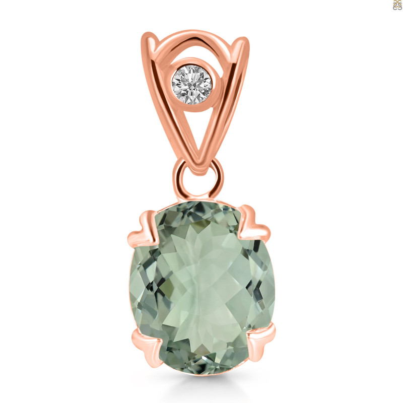 Green Amethyst Pendant GRA-RDP-750-V-LOOP.