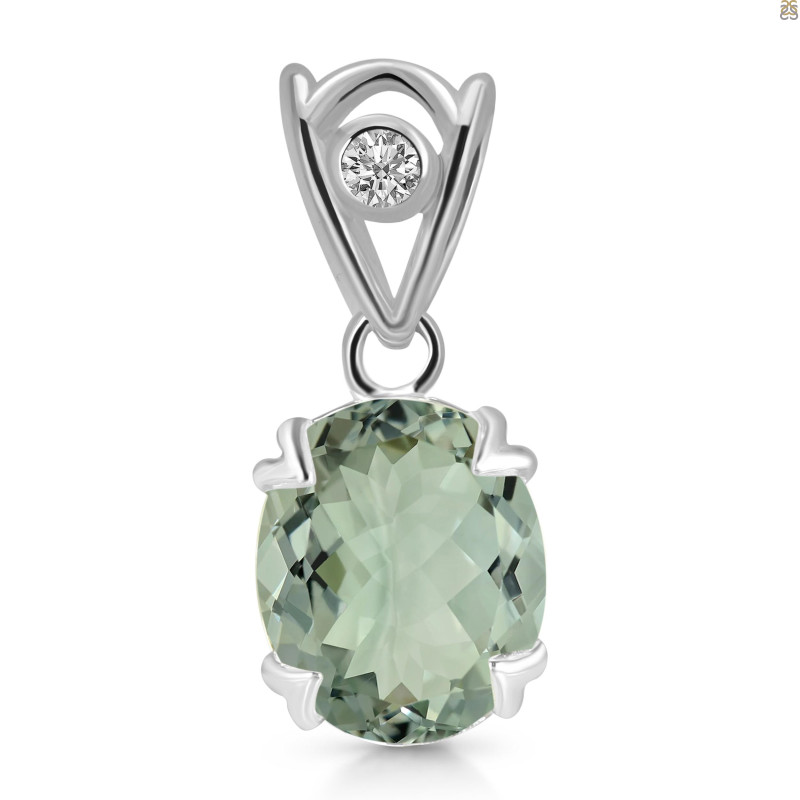 Green Amethyst Pendant GRA-RDP-750-V-LOOP.