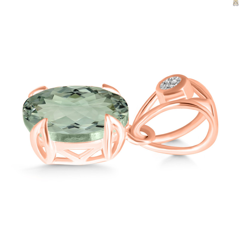 Green Amethyst Pendant GRA-RDP-750-V-LOOP.