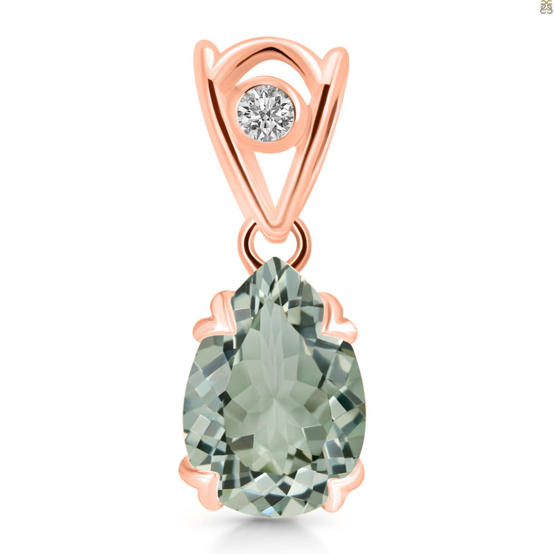 Green Amethyst Pendant GRA-RDP-752-V-LOOP.