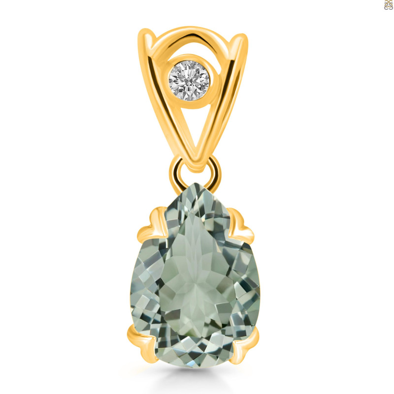 Green Amethyst Pendant GRA-RDP-752-V-LOOP.
