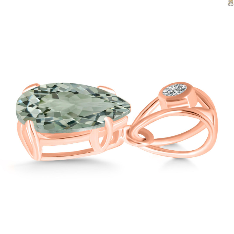 Green Amethyst Pendant GRA-RDP-752-V-LOOP.