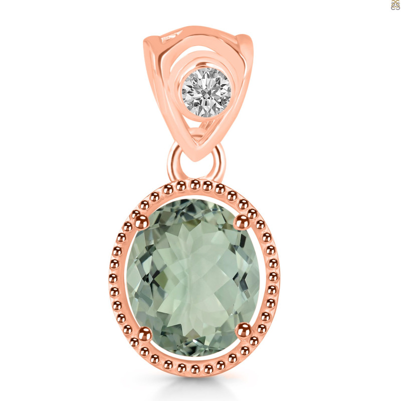 Green Amethyst Pendant GRA-RDP-755-V-LOOP.