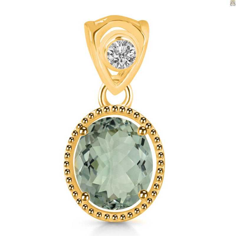 Green Amethyst Pendant GRA-RDP-755-V-LOOP.