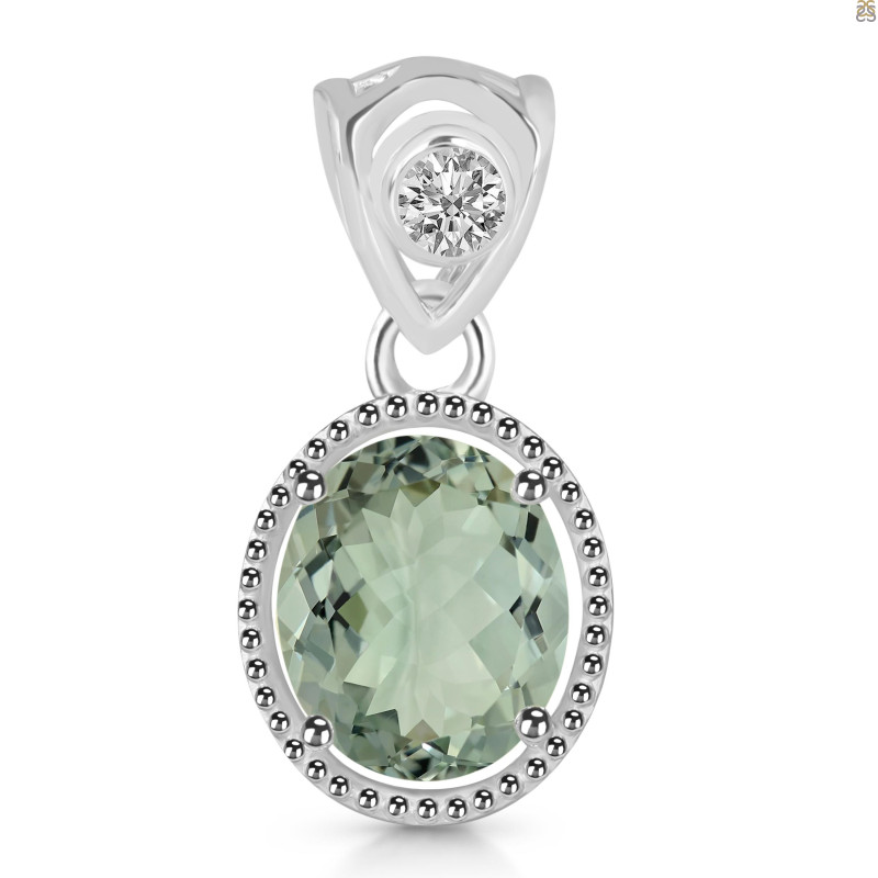 Green Amethyst Pendant GRA-RDP-755-V-LOOP.