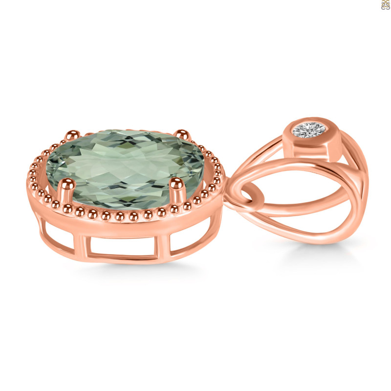 Green Amethyst Pendant GRA-RDP-755-V-LOOP.