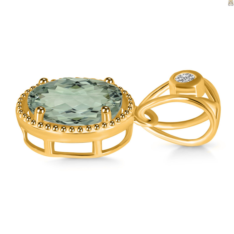 Green Amethyst Pendant GRA-RDP-755-V-LOOP.