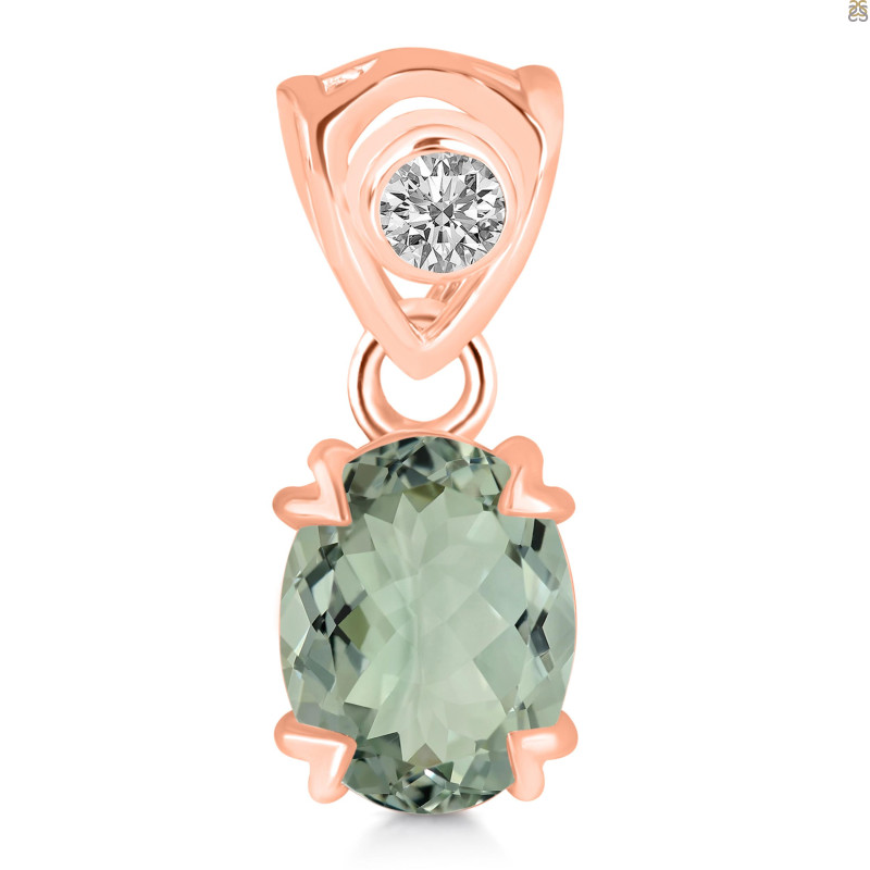 Green Amethyst Pendant GRA-RDP-762-V-LOOP.