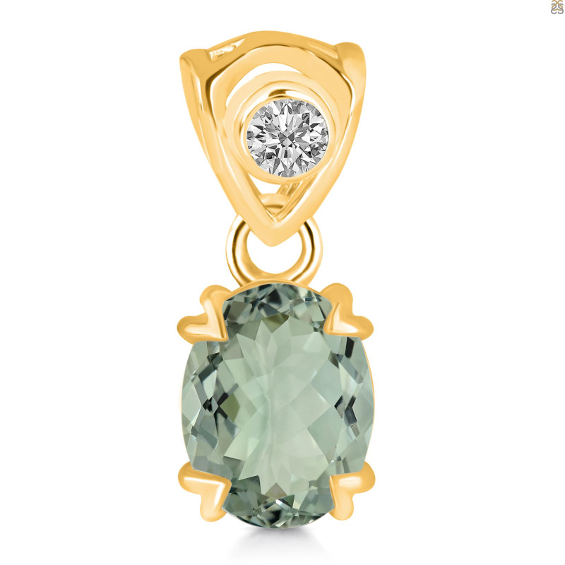 Green Amethyst Pendant GRA-RDP-762-V-LOOP.