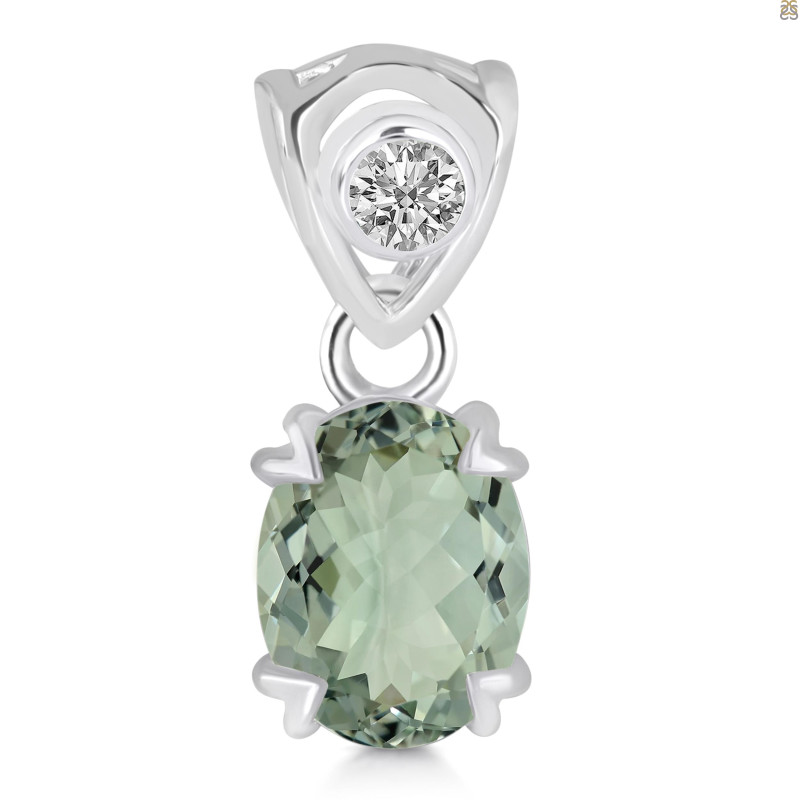 Green Amethyst Pendant GRA-RDP-762-V-LOOP.