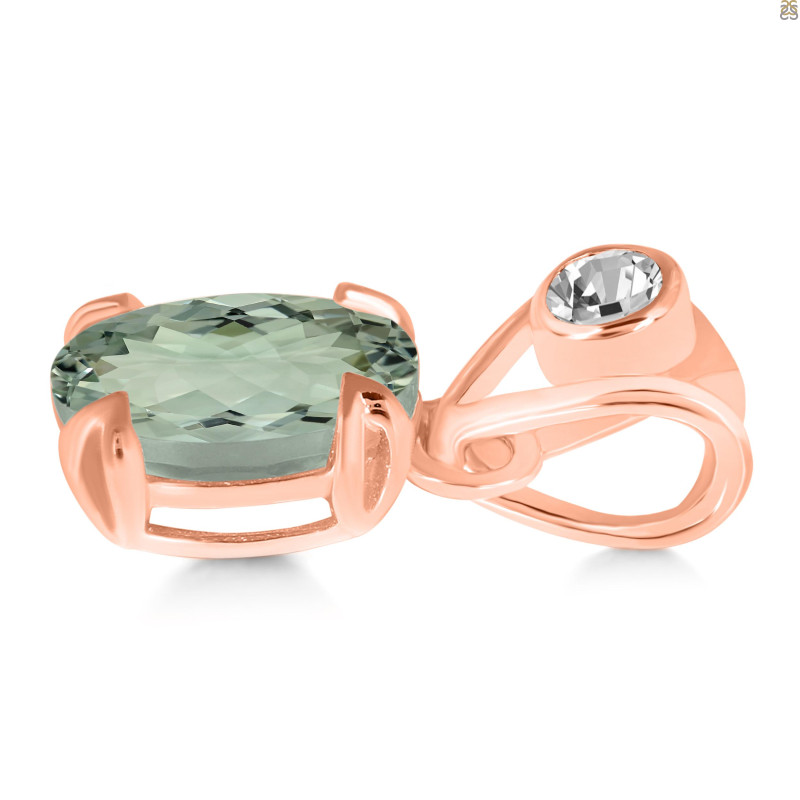 Green Amethyst Pendant GRA-RDP-762-V-LOOP.