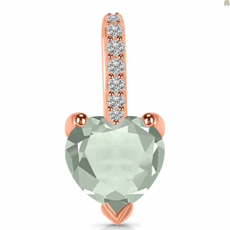 Green Amethyst & White Topaz Pendant GRA-RDP-819.