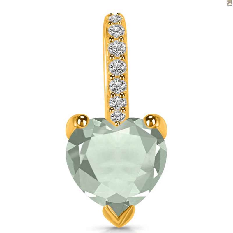 Green Amethyst & White Topaz Pendant GRA-RDP-819.