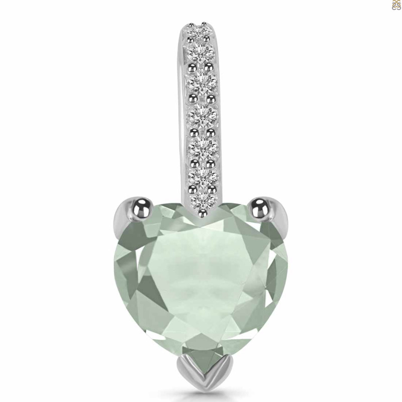Green Amethyst & White Topaz Pendant GRA-RDP-819.