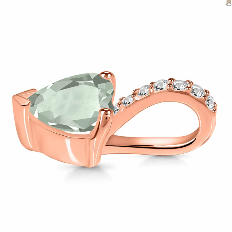 Green Amethyst & White Topaz Pendant GRA-RDP-819.