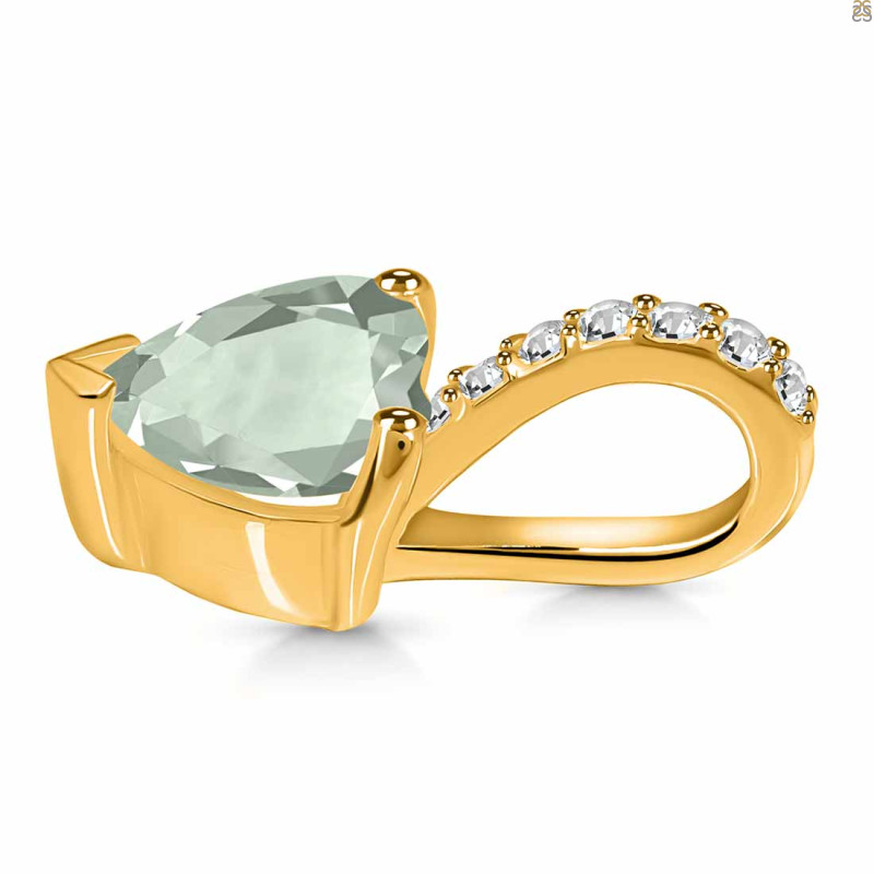 Green Amethyst & White Topaz Pendant GRA-RDP-819.