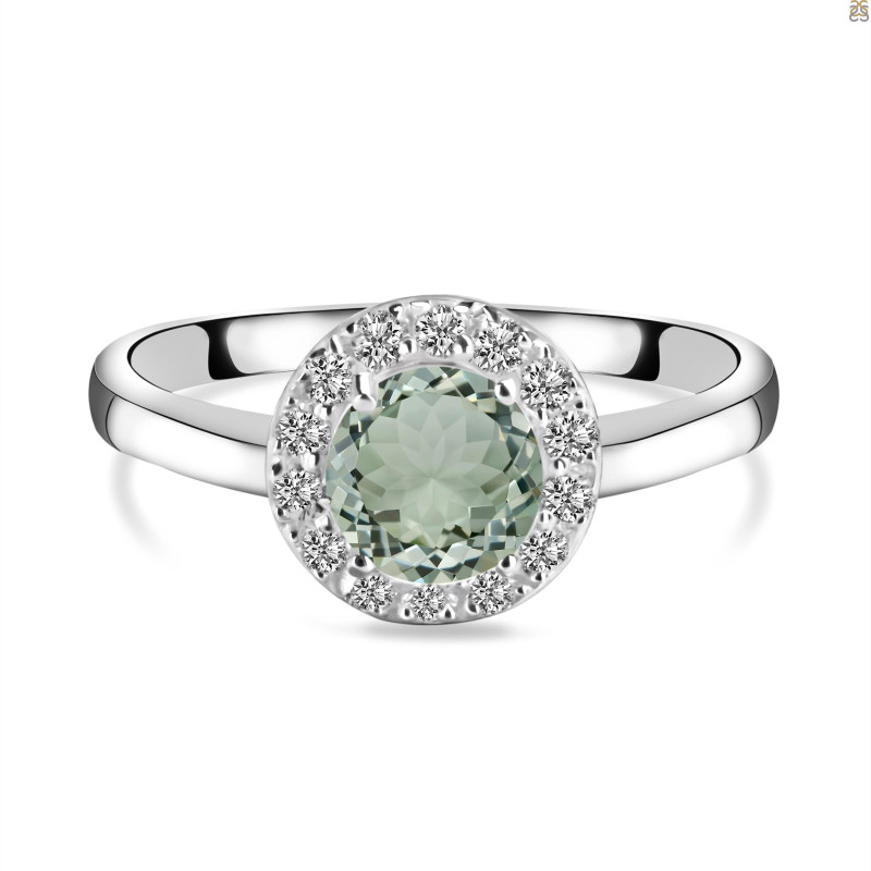 Green Amethyst & White Topaz Ring GRA-RDR-1768.