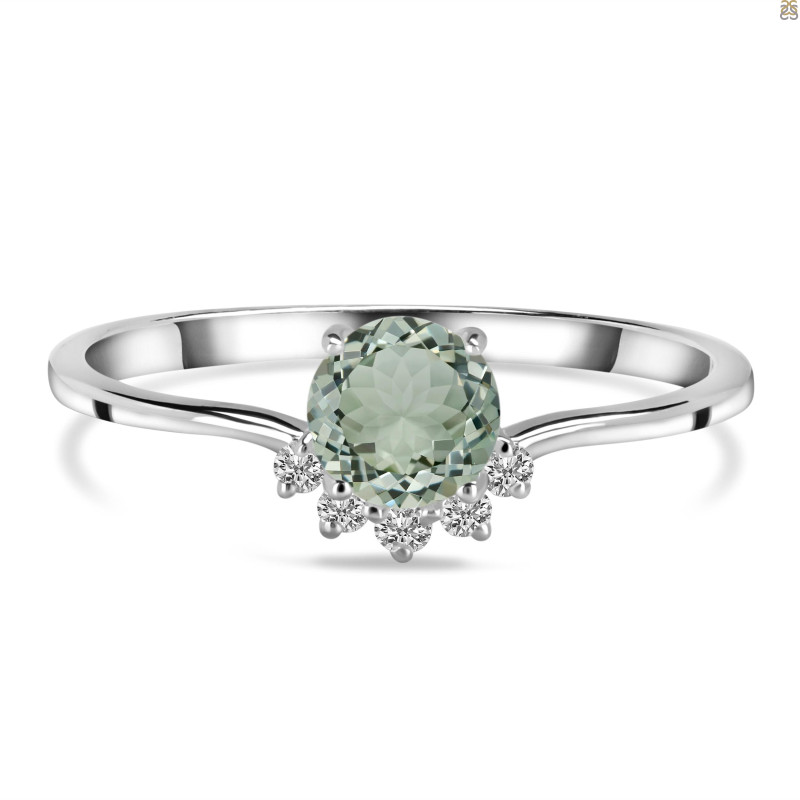 Green Amethyst & White Topaz Ring GRA-RDR-1942.