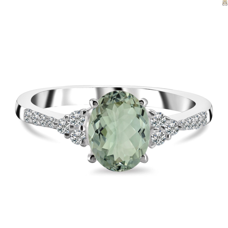 Green Amethyst & White Topaz Ring GRA-RDR-2219.