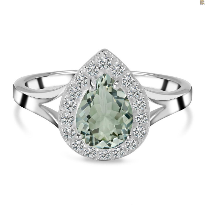 Green Amethyst & White Topaz Ring GRA-RDR-2253.