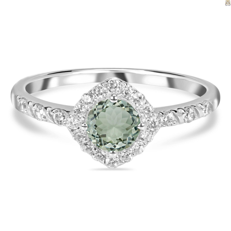 Green Amethyst & White Topaz Ring GRA-RDR-2260.