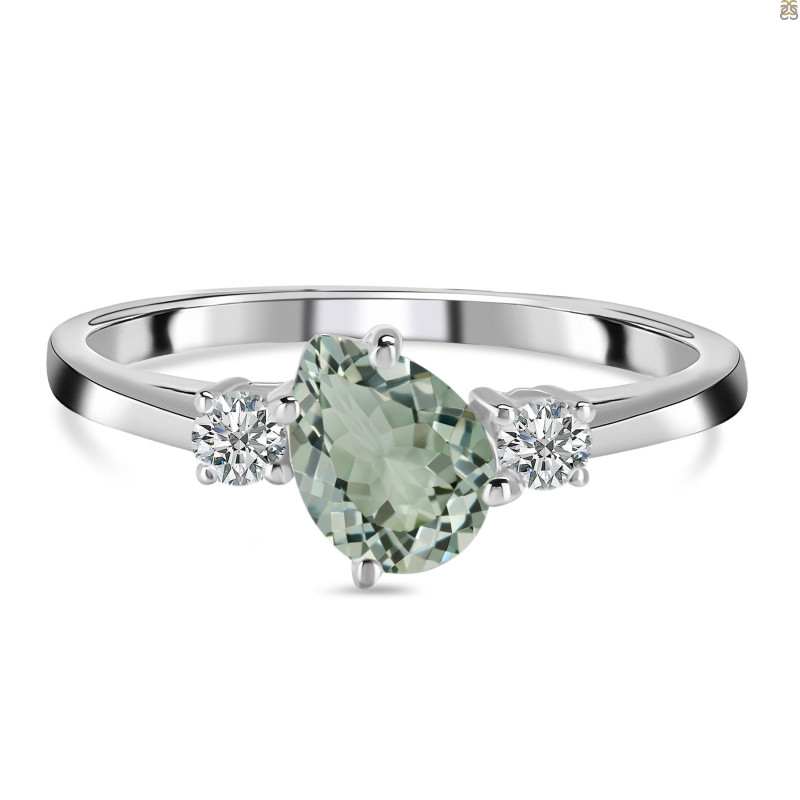 Green Amethyst & White Topaz Ring GRA-RDR-2285.