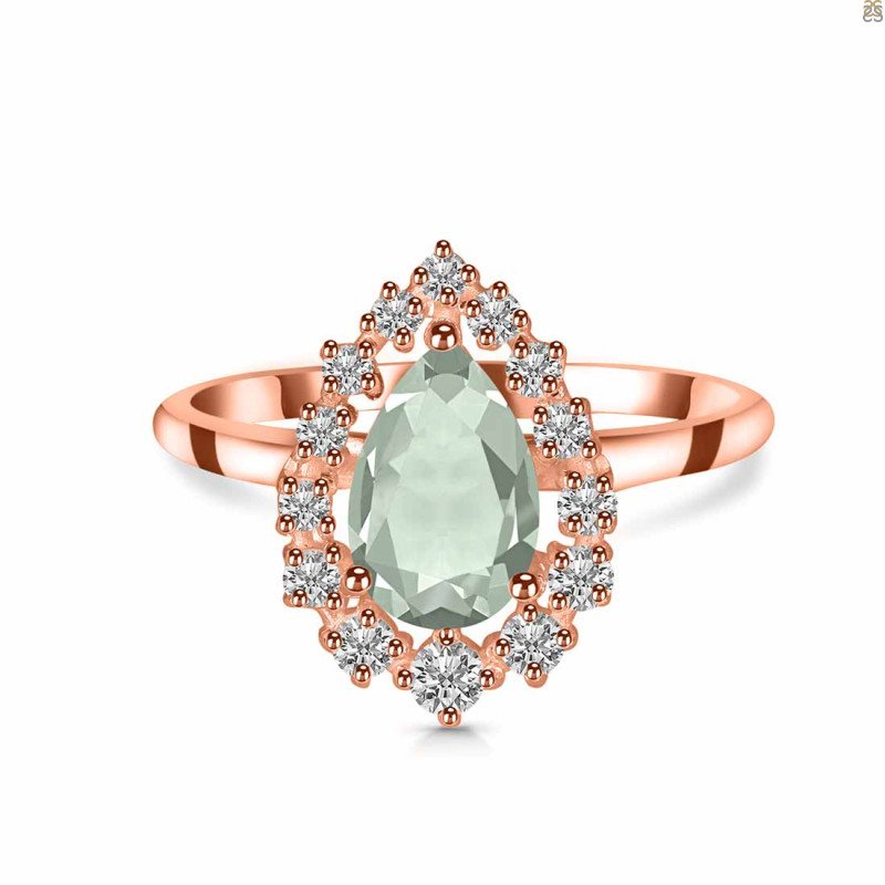 Green Amethyst & White Topaz Ring GRA-RDR-2770.