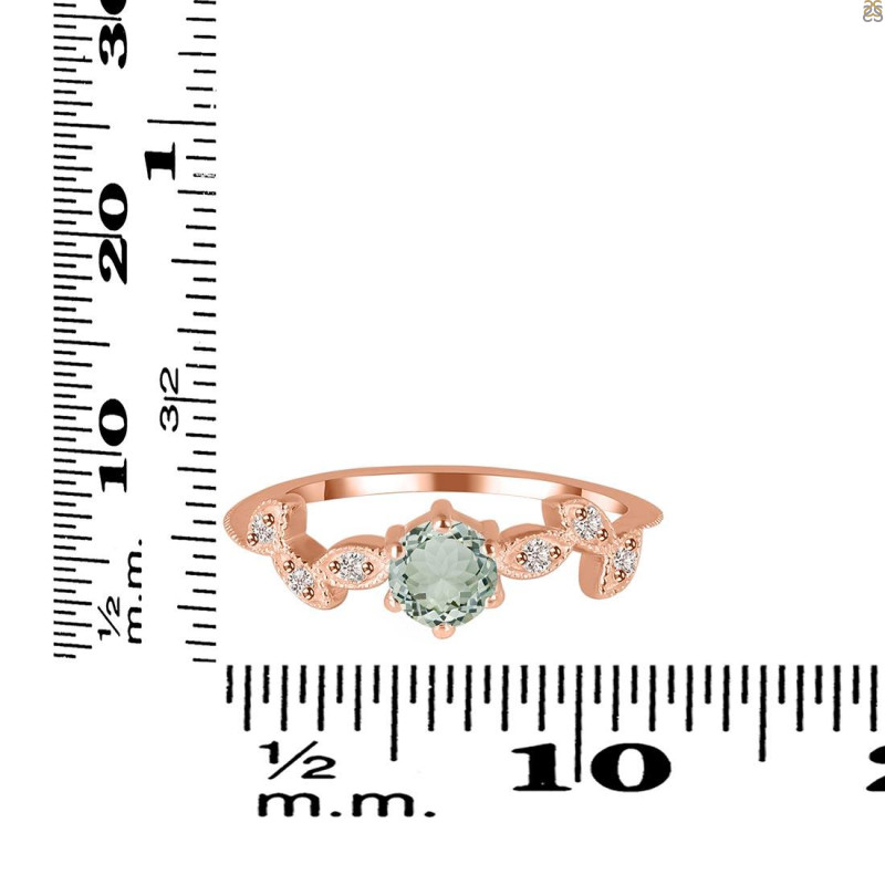 Green Amethyst & White Topaz Ring GRA-RDR-2981.