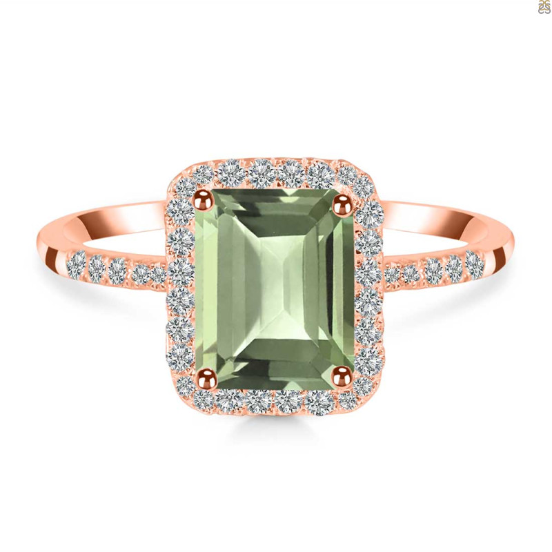 Green Amethyst & White Topaz Ring GRA-RDR-3071.