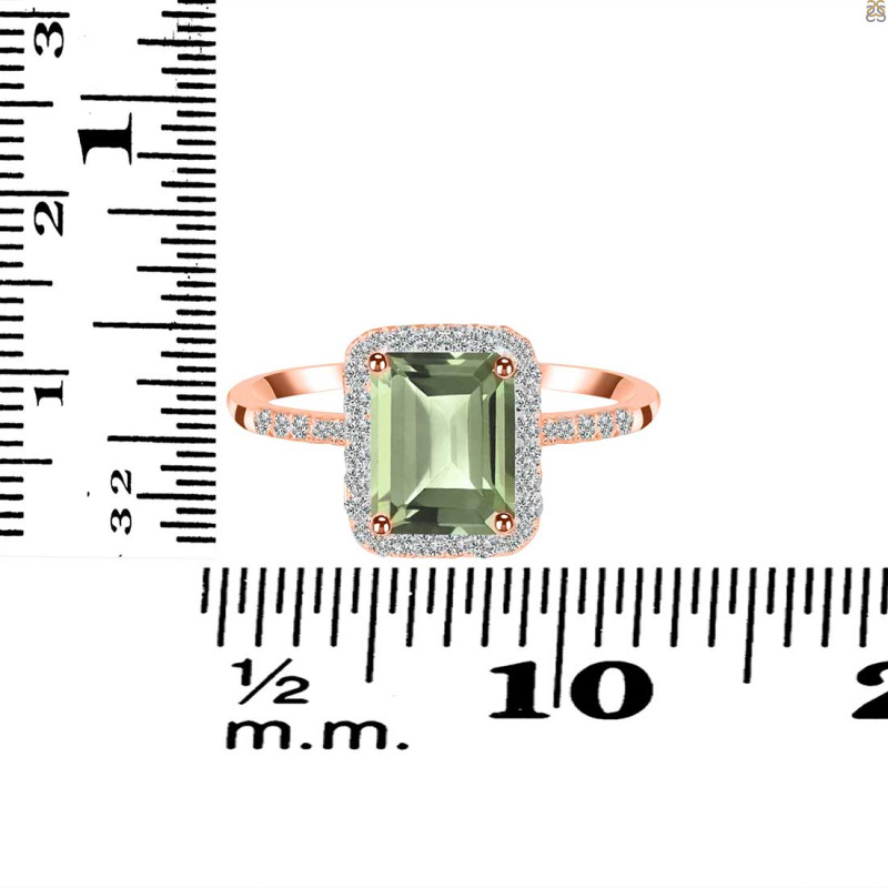 Green Amethyst & White Topaz Ring GRA-RDR-3071.