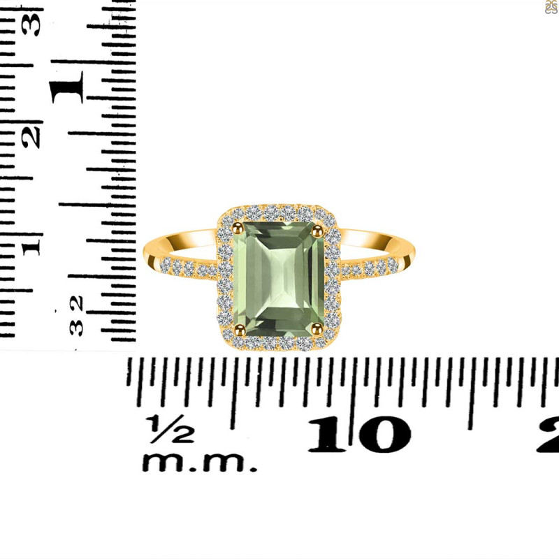 Green Amethyst & White Topaz Ring GRA-RDR-3071.