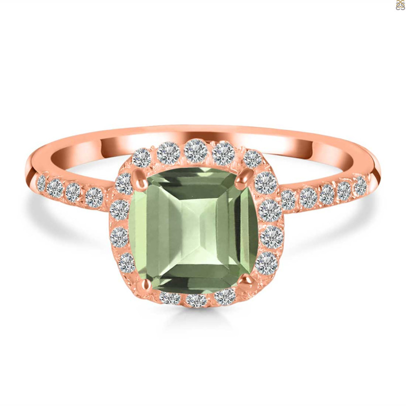 Green Amethyst & White Topaz Ring GRA-RDR-3119.