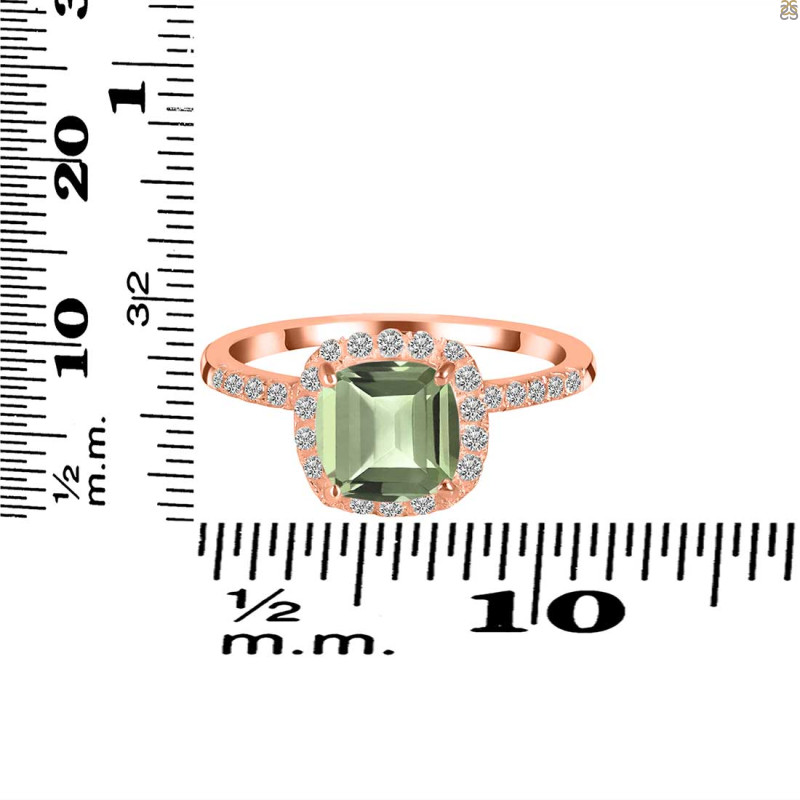 Green Amethyst & White Topaz Ring GRA-RDR-3119.