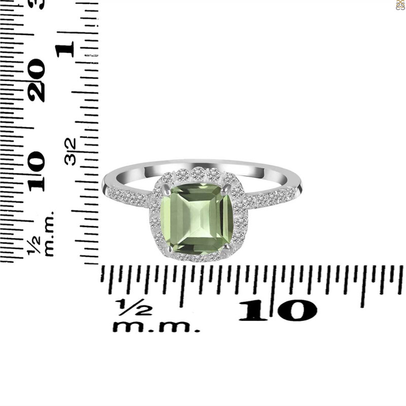 Green Amethyst & White Topaz Ring GRA-RDR-3119.