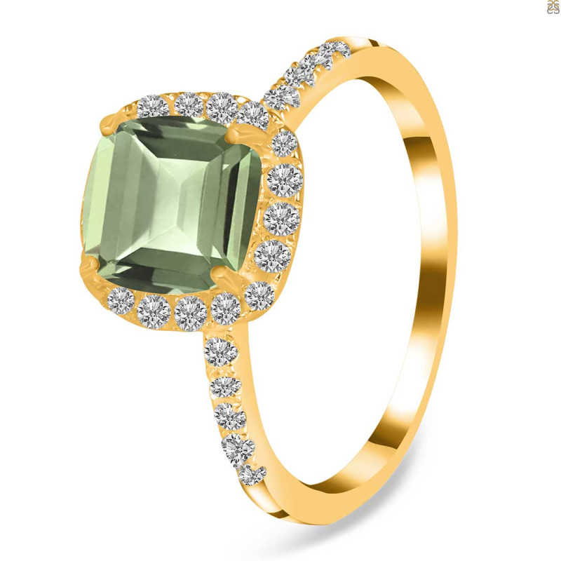 Green Amethyst & White Topaz Ring GRA-RDR-3119.