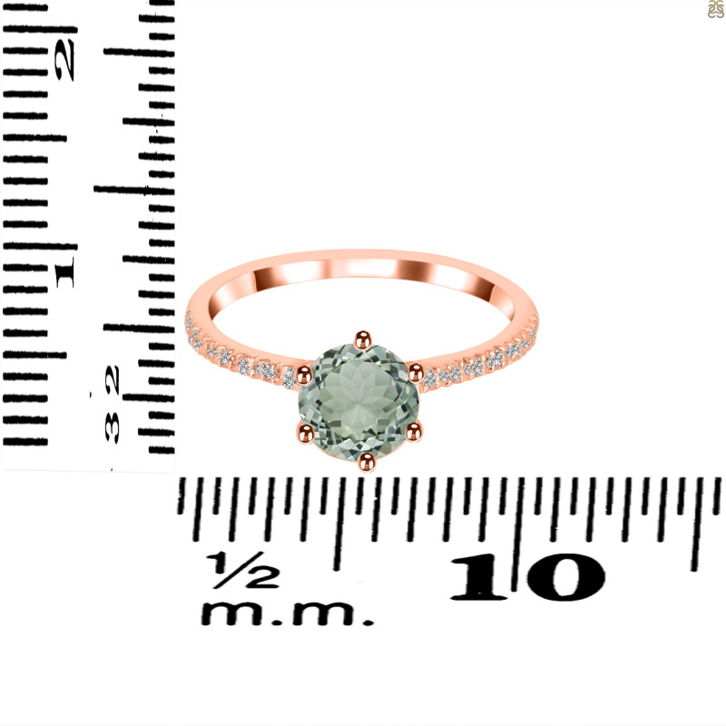 Green Amethyst & White Topaz Ring GRA-RDR-3140.