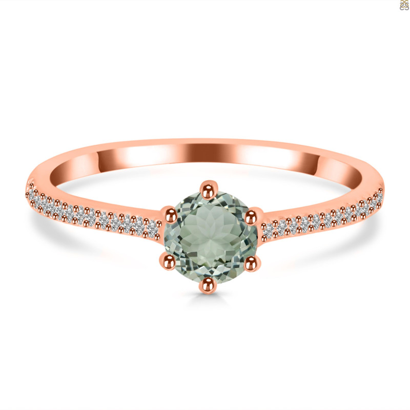 Green Amethyst & White Topaz Ring GRA-RDR-3143.