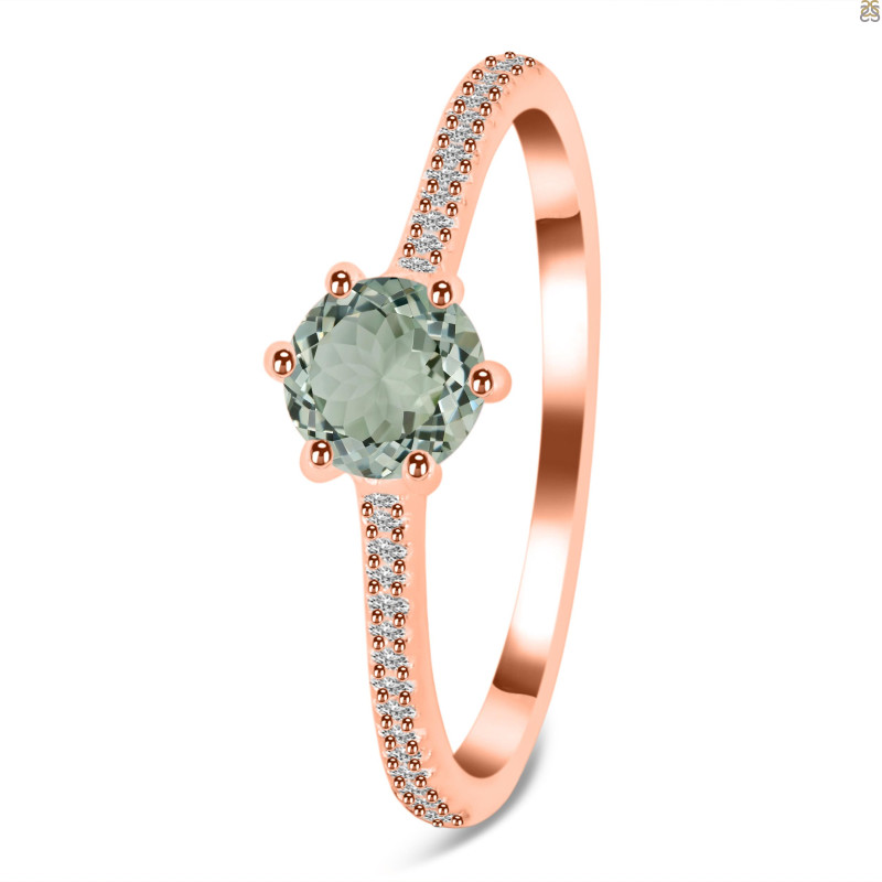Green Amethyst & White Topaz Ring GRA-RDR-3143.
