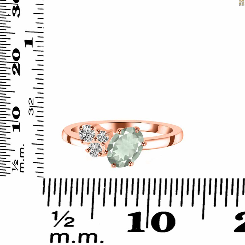 Green Amethyst & White Topaz Ring GRA-RDR-3153.