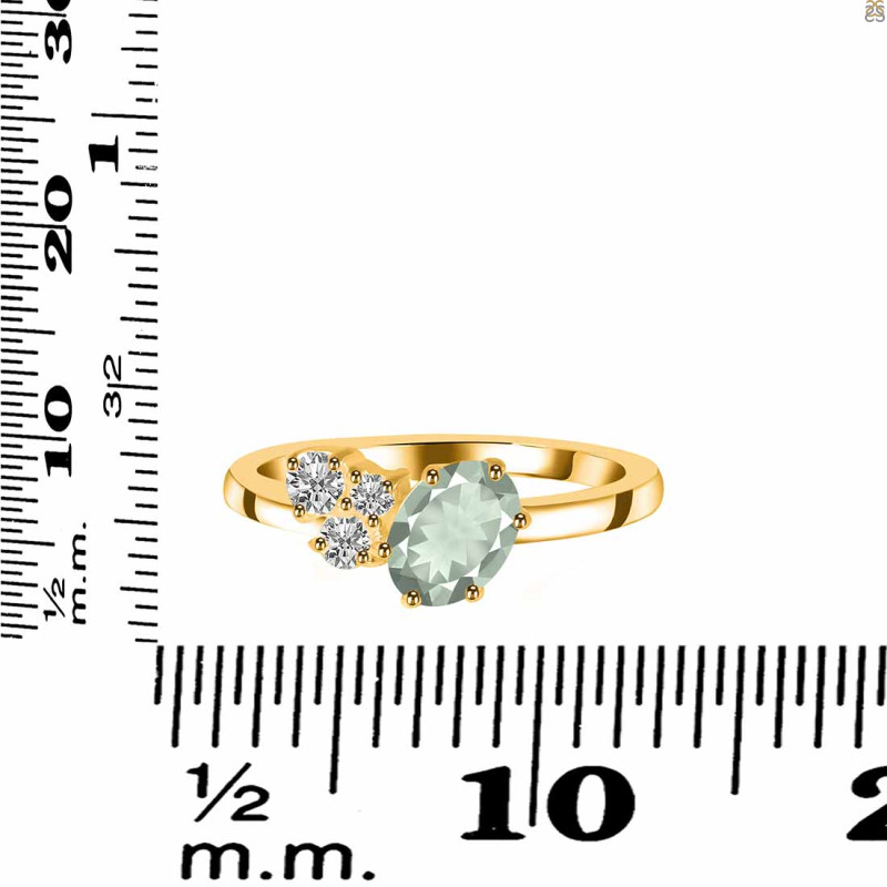 Green Amethyst & White Topaz Ring GRA-RDR-3153.