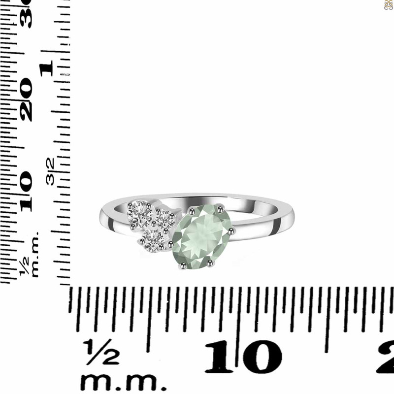 Green Amethyst & White Topaz Ring GRA-RDR-3153.