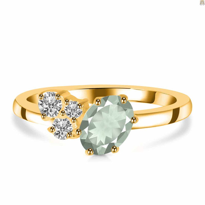 Green Amethyst & White Topaz Ring GRA-RDR-3153.