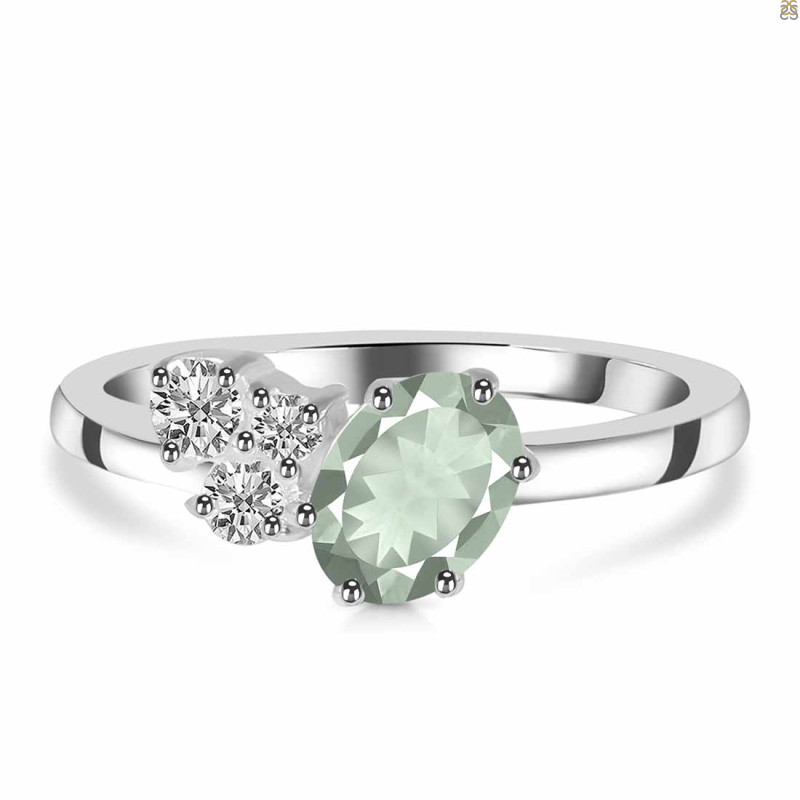 Green Amethyst & White Topaz Ring GRA-RDR-3153.