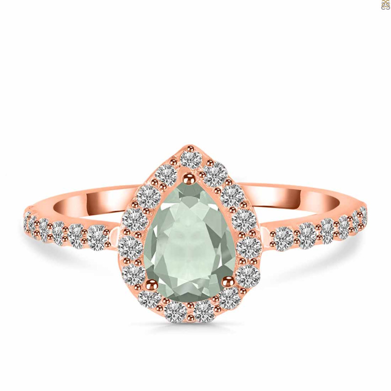 Green Amethyst & White Topaz Ring GRA-RDR-3161.